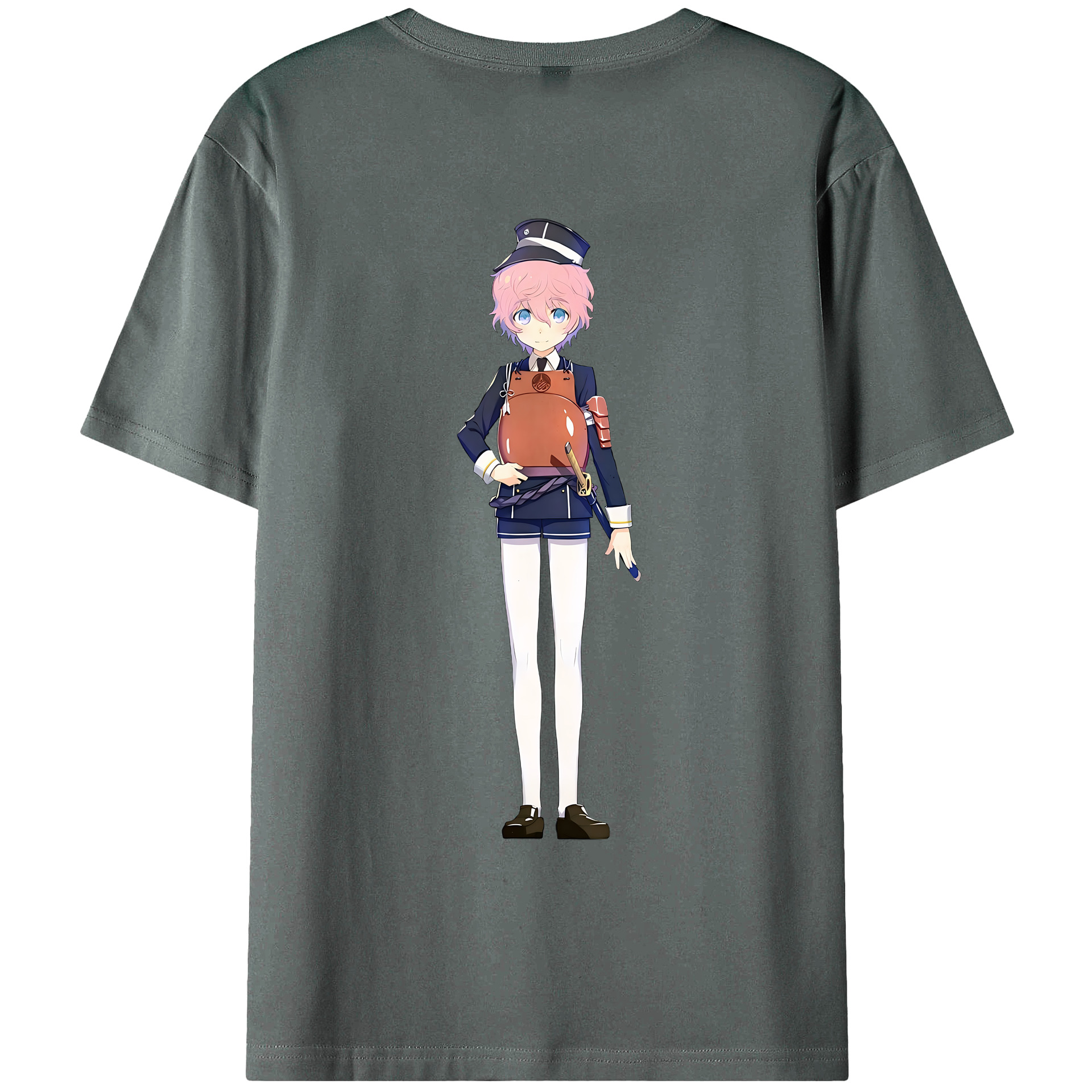 （画像用） 刀剣乱舞 Touken Ranbu 綿100％ メンズ半袖Tシャツ（バックプリント） 通気性